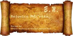 Belovics Mónika névjegykártya